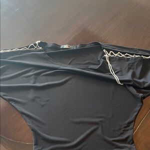 Black Top with shoulder Chain Detail size small